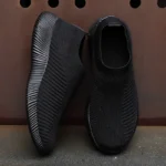 Women's Solid Color Sneakers Breathable Mesh Woven Outdoor Lightweight Low Top Walking Running Sports Socks Shoes - Image 5