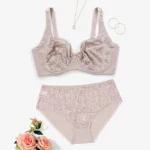 Beauwear 85C-110E Women's Plus Size Lingerie Set Plain Lace Underwear Set Thin Unlined Underwire Bra and Panty Set - Image 10