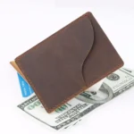 Moterm Genuine Leather Business Credit ID Card Holder Crazy Horse Leather Travel Credit Wallet Men Purse Case Wholesale - Image 4