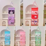 Cute Cartoon Hanging Closet Organizers and Storage, 4-Shelf Closet Hanging Storage Shelves for Girls Bedroom