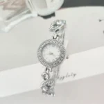 Hot Sale Graceful and Fashionable Diamond Swan Women's Watch Full Diamond Digital Female Student gold watch - Image 4