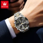 OLEVS 3673 Mens Watch Business Brand Quartz Watches Multifunctional Chronograph Waterproof Moon Phase Watch Mens Gifts Original - Image 4
