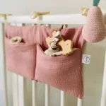 39x20cm 1PCS Large Baby Crib Storage Bag Cotton Multifunctional Newborn Bed Headboard Organizer For Kids Baby Bedding Diaper Bag - Image 5