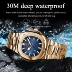 POEDAGAR Luxury Man Wristwatch Business Stainless Steel Quartz Men Watch Waterproof Luminous Date Square Men's Watches Clock+Box - Image 3