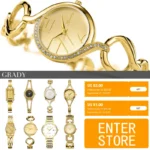 gold watch luxury fashion diamond watch for women wristwatch girls watch gift lover ladies quartz watches - Image 5