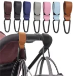 1pcs PU Leather Baby Stroller Hook for Pram Rotate 360 Degree Rotatable Cart Organizer Pram Hook Stroller Accessories