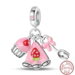 Dessert Afternoon Tea Series 925 Silver Coffee Cake Pizza Fries Sweet Charms Beads 3mm DIY Fine Jewelry Making - Image 24