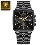 POEDAGAR Business Men Clock Waterproof Luminous Calendar Chronograph Square Man Watch Stainless Steel Quartz Men's Watches Reloj - Image 15
