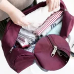 Travel Bag Luggage Handbags Large Capacity Organizers Foldable Clothes Storage Wine Red Duffle Carry Bags Love Letter Series - Image 5