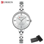 CURREN Luxurious and Elegant Round Dial with Stainless Steel Bracelet Fashion Dress Quartz Watches for Women - Image 14