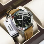 POEDAGAR Luxury Military Watch For Men Waterproof Luminous Leather Man Watch Quartz High Quality Men's Sports Watches Male Reloj - Image 2