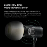 HiBy Yves 6mm Micro-dynamic Ti-plated HiFi Earphones High-magnetic Driver Low Resonance Chamber Noise-isolation Skin-friendly - Image 4