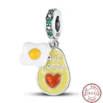 Dessert Afternoon Tea Series 925 Silver Coffee Cake Pizza Fries Sweet Charms Beads 3mm DIY Fine Jewelry Making - Image 45