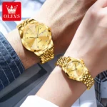 OLEVS 9931 Diamond Roman Scale Watch For Men Women Rhombus Mirror Auto Date Couple Watches Luxury Waterproof Original Hand Clock - Image 4
