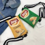 Funny Potato Chips Crossbody Handbag Women Canvas Shoulder Bag Mini Cartoon Printing Girl Envelope Bags Female Clutch Cute Purse - Image 4