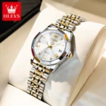 OLEVS 9931 Diamond Roman Scale Watch For Men Women Rhombus Mirror Auto Date Couple Watches Luxury Waterproof Original Hand Clock - Image 10