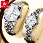 OLEVS 9998 Couple Watch Luxury Men Women Quartz Watch Dual Calendar Clock Waterproof Men's Women's Dating Couple Watch Set Gift - Image 15