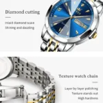 OLEVS 9998 Couple Watch Luxury Men Women Quartz Watch Dual Calendar Clock Waterproof Men's Women's Dating Couple Watch Set Gift - Image 4