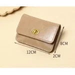 Retro Genuine Leather Credit Card Holder Luxury Fashion Custom Initials Slim Women Wallet Engrave Letters Lock Flap Mini Purse - Image 6