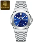 POEDAGAR Fashion Square Men Clock Waterproof Luminous Date Week Man Wristwatch High Quality Stainless Steel Quartz Men's Watches - Image 8