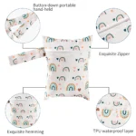 BIAI 1pc Waterproof Baby Diaper Storage Bag Washable Resuable Stroller Organizer Bag Sports Travel Storage Bag Makeup Bag - Image 3