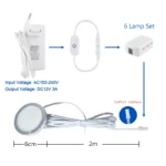 LED Under Cabinet Lamp DC12V Touch Switch Control Dimmable Puck Round 3W 5W Wardrobe Lighting Cabinets Cupboard Lights DIY Set - Image 3