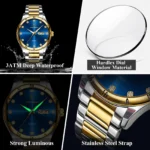 POEDAGAR Top Luxury Watch For Man Date Week Waterproof Luminous Man Wristwatch Quartz Stainless Steel Men's Watches Sports Reloj - Image 4
