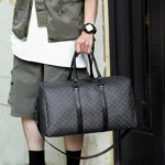 Men’s Black Traveling Bag Large Capacity Business Travel Luggage Bag Classic Full Body Printed Handbag Shoulder Bags for Men - Image 2