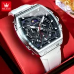 OLEVS 2942 Luxury Chronograph Quartz Watch For Men 44mm Big Dial Moon Phase Hand Clock Date Waterproof Original Fashion Watches - Image 8