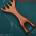 Wooden Meridian Massage Comb Anti-static 6-Claw Head Massager Promote Blood Circulation Body Gua Sha Tool Head Massage Brush - Image 8