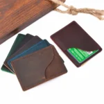 Moterm Genuine Leather Business Credit ID Card Holder Crazy Horse Leather Travel Credit Wallet Men Purse Case Wholesale - Image 6