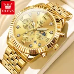 OLEVS 2932 Men Watch HD Night Light Waterproof Moonphase Men Watch Fashion Business Chronograph Luxury Brand Quartz Watch Reloj