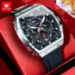 OLEVS 2942 Luxury Chronograph Quartz Watch For Men 44mm Big Dial Moon Phase Hand Clock Date Waterproof Original Fashion Watches - Image 7