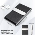 Business Card Holder PU Leather Business Card Case Name Cards Wallet Slim Metal Pocket Card Organizer Gifts for Men Women Office - Image 6