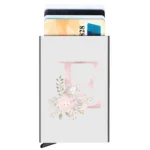 Rfid Credit Card Holder Metal Ultra-thin Anti-theft Man Wallet Pop-up Minimalist Wallet Silver Metal Wallet ,Pink Flower Pattern - Image 15