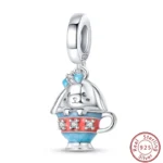 Dessert Afternoon Tea Series 925 Silver Coffee Cake Pizza Fries Sweet Charms Beads 3mm DIY Fine Jewelry Making - Image 30