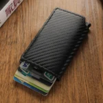 Anti Rfid Carbon Fiber ID Credit Card Holder Men Wallets Mini Automatic Pop up Bank Cardholder Case Minimalist Vallet Choice - Image 6