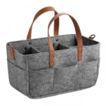 Baby Felt Storage Nursery Organizer Basket Infant Diaper Bag with Handle Caddy Changing Nappy Kids Storage Carrier Large Pocket - Image 3