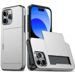 Case For iPhone 16 Pro Max 16 Plus 15 Pro 15 14 13 12 11 Wallet Card Holder Slide Slot Slim Hard PC Heavy Duty Protective Covers - Image 12