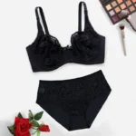 Beauwear 85C-110E Women's Plus Size Lingerie Set Plain Lace Underwear Set Thin Unlined Underwire Bra and Panty Set - Image 9