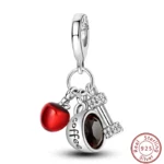 Dessert Afternoon Tea Series 925 Silver Coffee Cake Pizza Fries Sweet Charms Beads 3mm DIY Fine Jewelry Making - Image 13