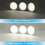 LED Under Cabinet Lamp DC12V Touch Switch Control Dimmable Puck Round 3W 5W Wardrobe Lighting Cabinets Cupboard Lights DIY Set - Image 5
