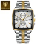 POEDAGAR Business Men Clock Waterproof Luminous Calendar Chronograph Square Man Watch Stainless Steel Quartz Men's Watches Reloj - Image 11