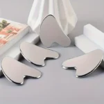 1pc Stainless Steel Gua Sha Tool, Ultra-thin Heart with Triangle Face And Hand Massager, Relax Metal Massager - Image 4
