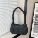 Winter Fashion Quilted Handbags Ladies Casual Cotton-Padded Bags Solid Color Small Top-Handle Bags Women Underarm Shoulder Bags - Image 5