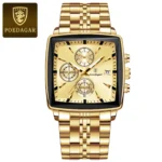 POEDAGAR Business Men Clock Waterproof Luminous Calendar Chronograph Square Man Watch Stainless Steel Quartz Men's Watches Reloj - Image 16