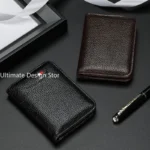 Luxury Men Card Holder Leather Thin Mini Men's Wallet Small Pocket Purse Women Bank Credit Card Holder for Men Card Wallets - Image 5