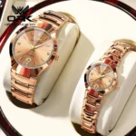 OPK 8105 Couple Quartz Watch Classic Fashion Waterproof Glow Tungsten Steel Band Luxury Date Week Men's and Women's Couple Watch - Image 7