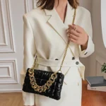 Luxury Plaid Thick Chain Mini Square Bag - Designer INS Style, Fashion Leather Trendy Single Shoulder Crossbody Women's Bag - Image 2