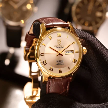 ROCOS Man retro fashion trend brand automatic mechanical watch men's watch waterproof belt Business Men's Watches